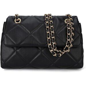 🆕 Women Black Trendy Quilted Crossbody Purse Small Chain Clutch Shoulder Bags